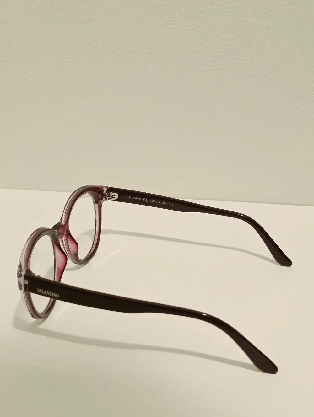 Valentino V2699 513 Burgundy Transparent Rockstud Cat-Eye EyeglassesFrames Only